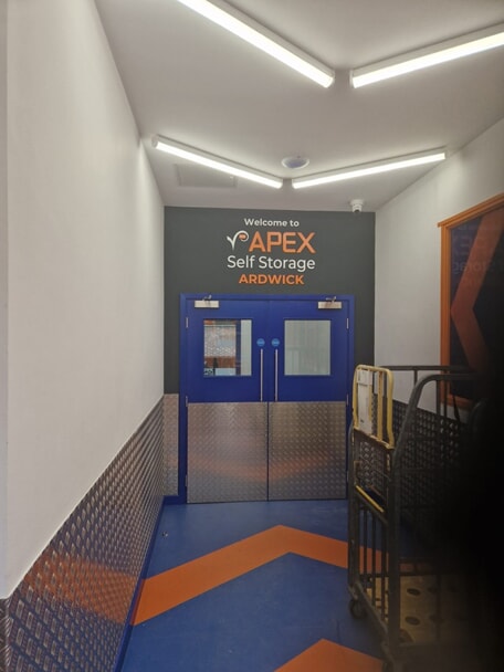 An image of the Apex interior wall signage.